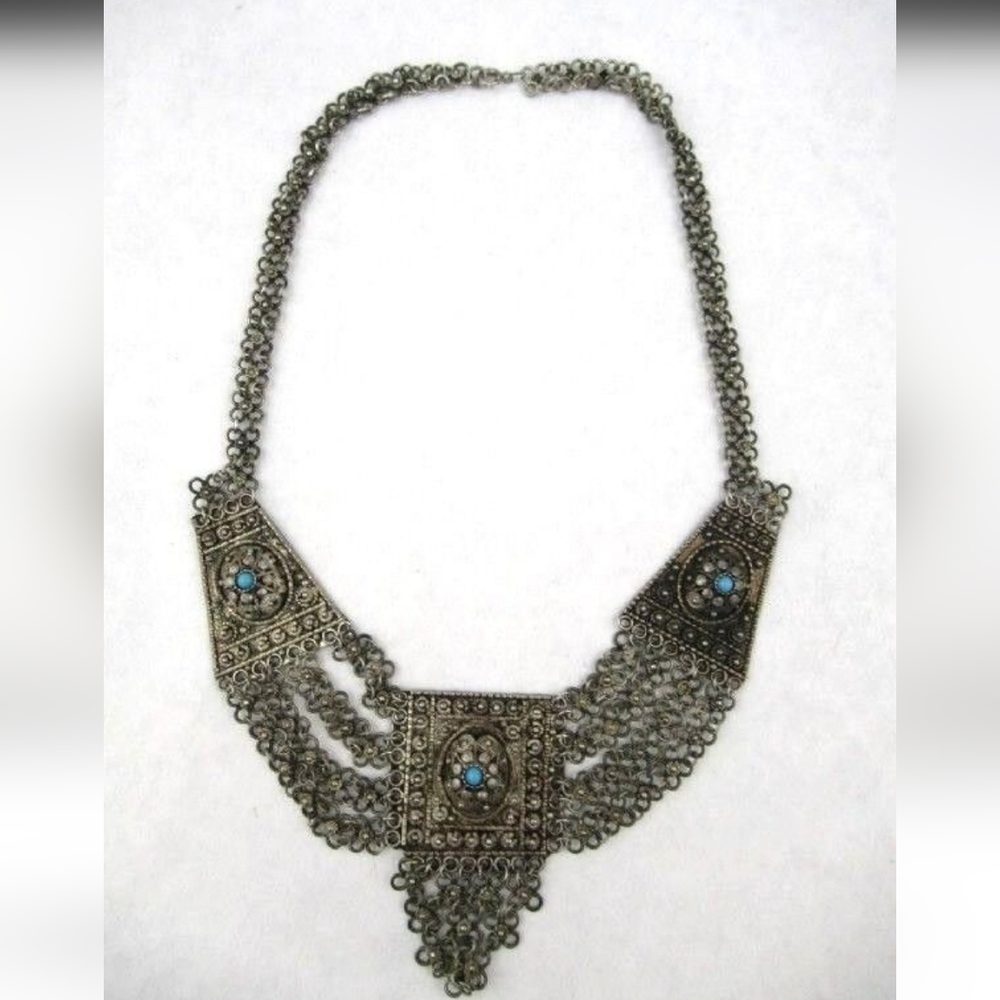Sterling Silver Middle Eastern Statement Chandeli… - image 1